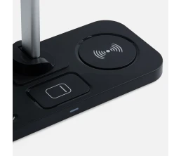 Настольная лампа с беспроводной зарядкой Power Light, черная