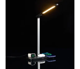 Настольная лампа с беспроводной зарядкой Power Light, черная