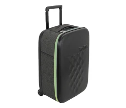 Чемодан складной Rollink Earth 55x40x20 см, 2 колеса, черный/зеленый