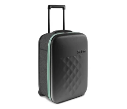 Чемодан складной Rollink Earth 55x40x20 см, 2 колеса, черный/зеленый