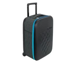 Чемодан складной Rollink Earth 55x40x20 см, 2 колеса, черный/синий