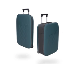 Чемодан складной Rollink Vega II 55x40x20 см, 2 колеса, сине-зеленый