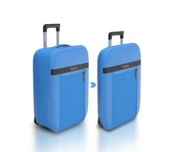 Чемодан складной Rollink Aura 55x40x20 см, 2 колеса, синий