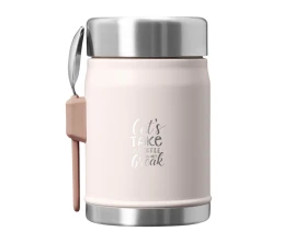 Банка для еды объемом 400 мл с ложкой-вилкой Stanley Legendary - Light pink