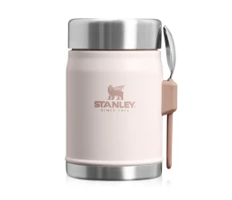 Банка для еды объемом 400 мл с ложкой-вилкой Stanley Legendary - Light pink