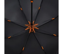 Зонт-трость Hidecolor с цветными спицами, черный с оранжевым