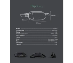 Наплечная сумка KORIN FlipSling 32х16х10 см, черная
