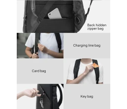 Рюкзак KORIN ClickPack 46х34х16 см, черный/серый