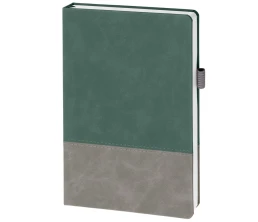 Ежедневник Horizon, недатированный, серый с зеленым