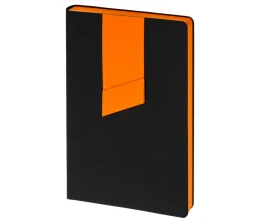 Ежедневник Bookmark, недатированный, черный с оранжевым