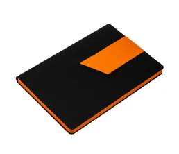 Ежедневник Bookmark, недатированный, черный с оранжевым