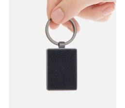 Брелок Gun Metal Leather Rectangle, графитовый