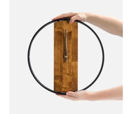 Часы Woodix, черные с коричневым Часы Woodix, черные с коричневым