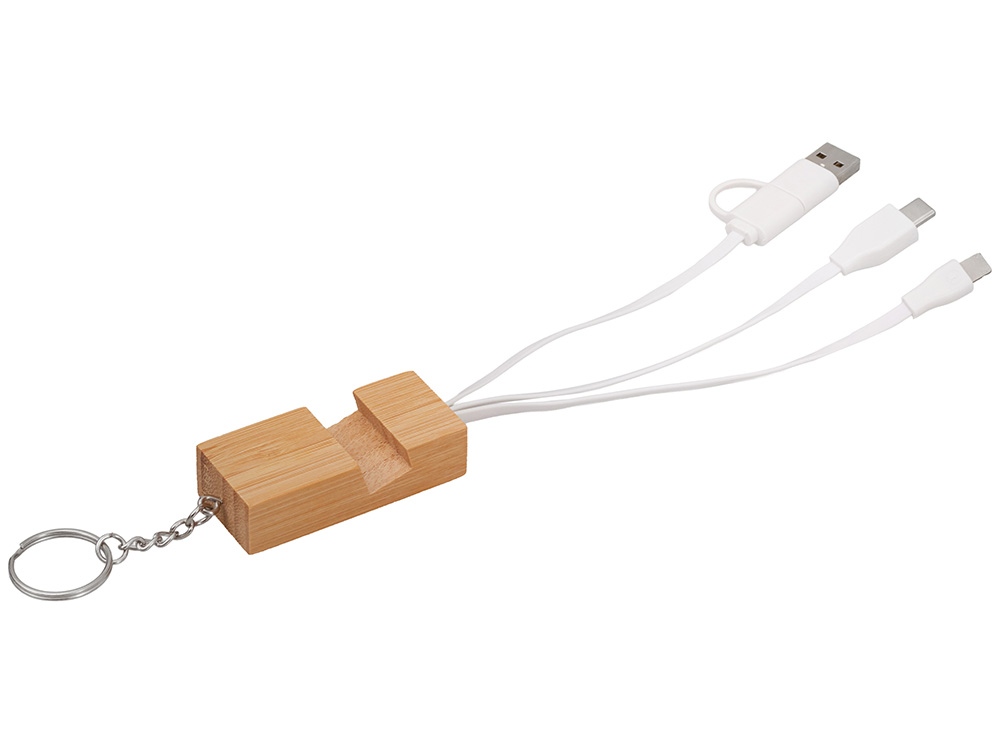 Универсальный кабель с подставкой 4-в-1 «Unicable», белый Универсальный кабель с подставкой 4-в-1 «Unicable», белый