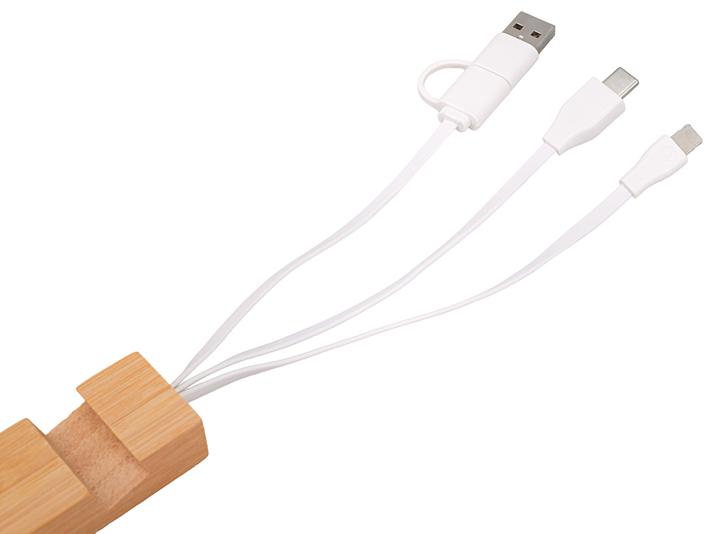 Универсальный кабель с подставкой 4-в-1 «Unicable», белый Универсальный кабель с подставкой 4-в-1 «Unicable», белый