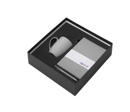 Подарочный набор с блокнотом С1, металлической ручкой и кружкой, серый