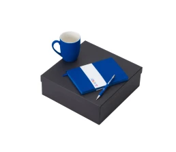 Подарочный набор с блокнотом С1, металлической ручкой и кружкой, синий