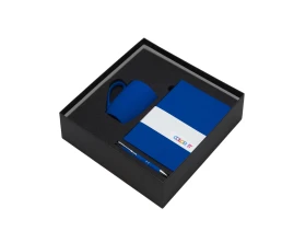 Подарочный набор с блокнотом С1, металлической ручкой и кружкой, синий