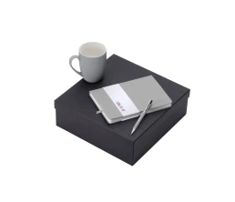 Подарочный набор с блокнотом С2, металлической ручкой и кружкой, серый