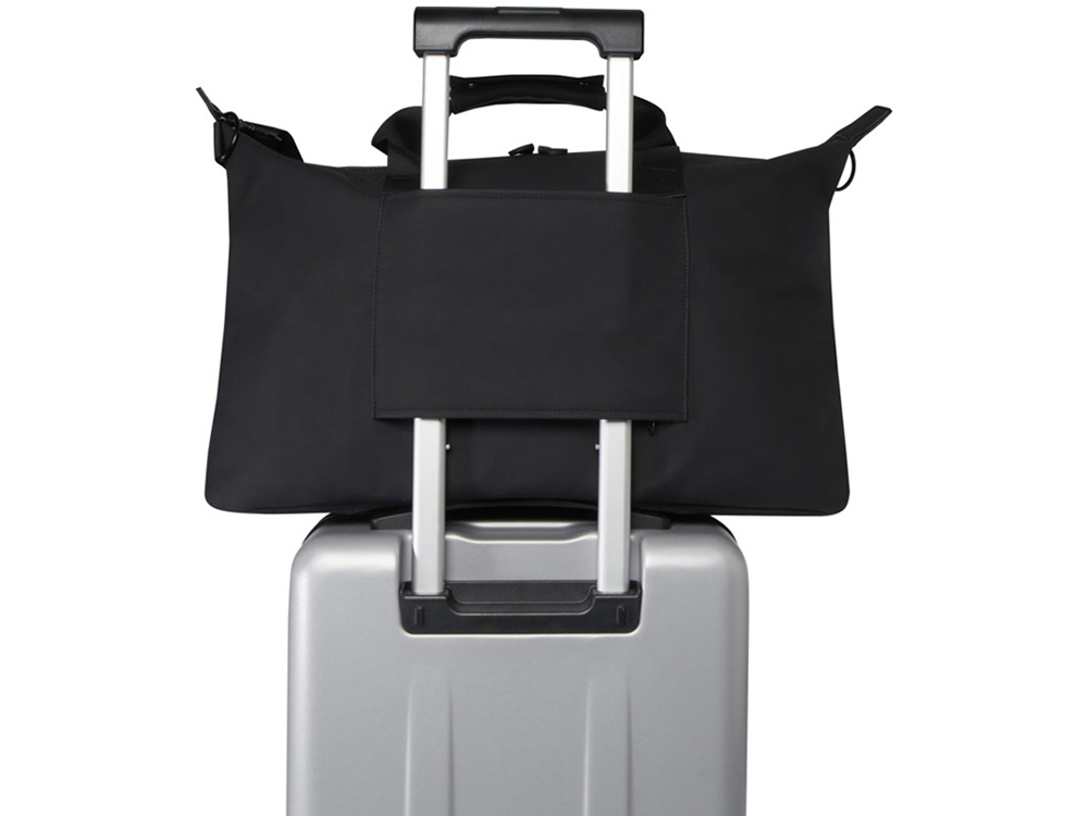 Спортивная сумка для ноутбука с диагональю экрана 15,6 дюйма Turner, изготовленная из переработанных материалов согласно стандарту GRS - сплошной черный Спортивная сумка для ноутбука с диагональю экрана 15,6 дюйма Turner, изготовленная из переработанных материалов согласно стандарту GRS - сплошной черный