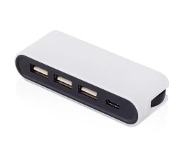 USB-хаб «Hubix» с коннектором 2-в-1 USB-C и USB-A, 2.0, белый