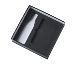 Подарочный набор с блокнотом С1, металлической ручкой и термобутылкой, черный