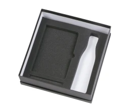 Подарочный набор с блокнотом С1, металлической ручкой и термобутылкой, черный