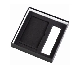 Подарочный набор с блокнотом С1, металлической ручкой и термосом, черный