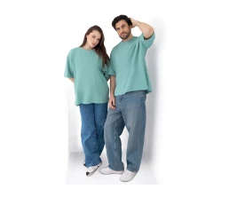 Футболка оверсайз «Beta.01» унисекс, пыльный бирюзовый