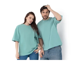 Футболка оверсайз «Beta.01» унисекс, пыльный бирюзовый