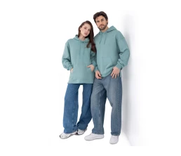 Худи оверсайз «Alpha.01» унисекс, пыльный бирюзовый