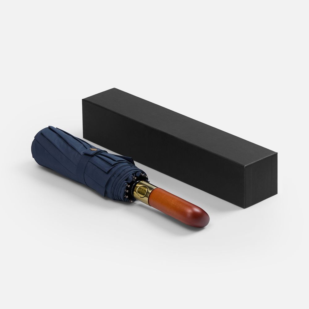 Зонт складной Cloudburst в подарочной упаковке, темно-синий Зонт складной Cloudburst в подарочной упаковке, темно-синий