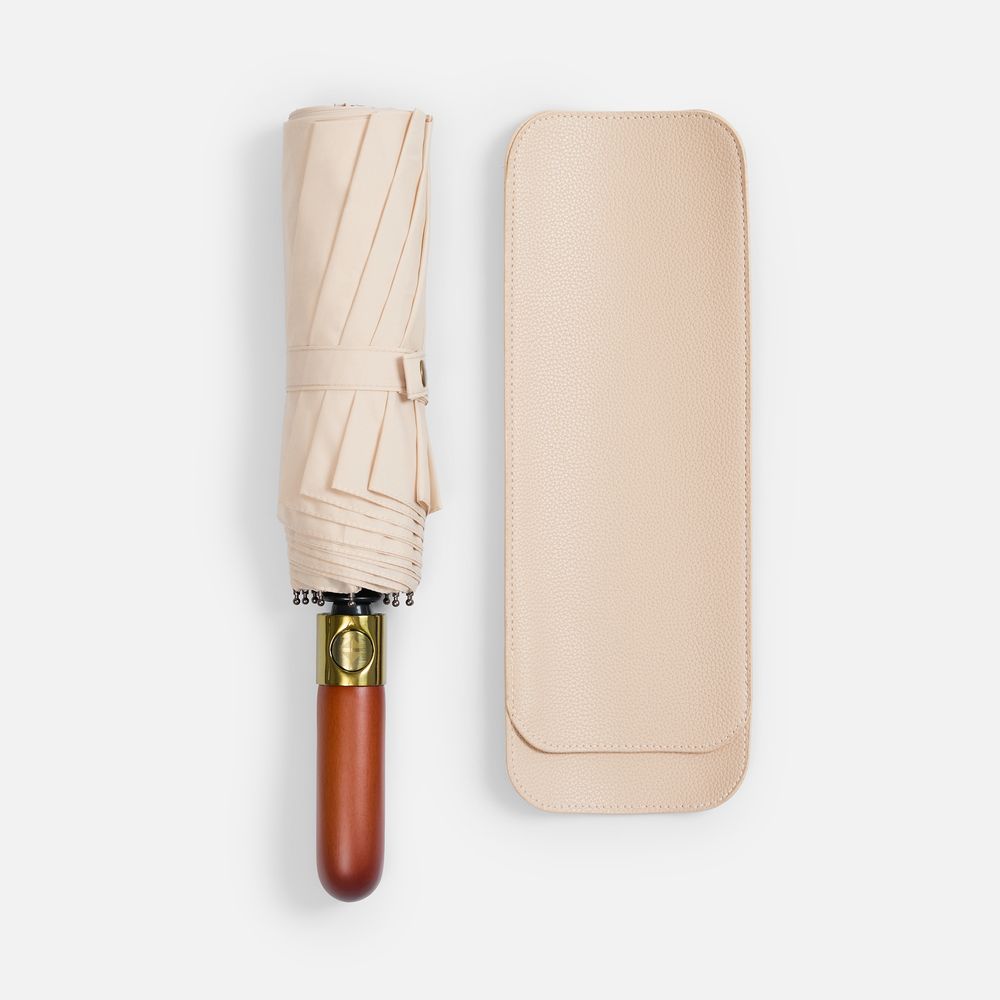 Зонт складной Cloudburst в подарочной упаковке, бежевый Зонт складной Cloudburst в подарочной упаковке, бежевый