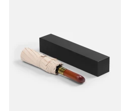 Зонт складной Cloudburst в подарочной упаковке, бежевый Зонт складной Cloudburst в подарочной упаковке, бежевый