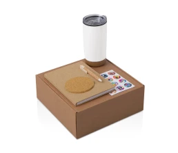 Подарочный набор из пробки с блокнотом, ручкой и термокружкой