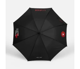 Зонт-трость Hidecolor с цветными спицами, черный с красным