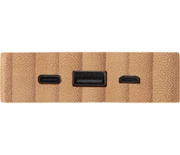 Внешний аккумулятор с подсветкой лого и солнечной панелью «Reedia S1», 10000 mAh, бамбук, черный