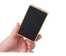 Внешний аккумулятор с подсветкой лого «Reedia S2», 5000 mAh, бамбук, черный