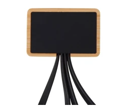 Кабель 3-в-1 с подсветкой лого «Reedia S6», бамбук, черный