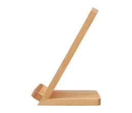 Беспроводное зарядное устройство 2-в-1 с подсветкой лого «Reedia S4», 15 Вт, бамбук, черный