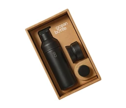 Подарочный набор Ocean Bottle 3-в-1 объемом 500 мл - Obsidian Black