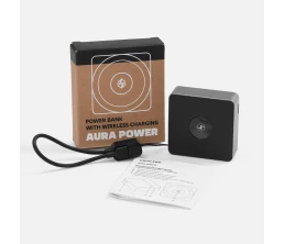 Внешний аккумулятор с беспроводной зарядкой Aura Power 5000 мАч, серый