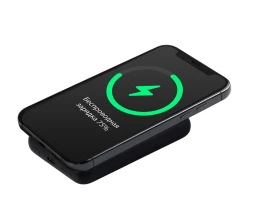 Магнитный внешний беспроводной аккумулятор «Polarix», QC/PD, 10000 мАч, черный