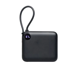 Внешний аккумулятор со встроенным кабелем «Liri», QC/PD, 10000 мАч, черный