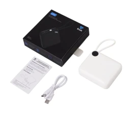 Внешний аккумулятор со встроенным кабелем «Liri», QC/PD, 10000 мАч, теплый белый