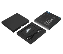 Набор из внешнего акуумулятора и универсального кабеля с подсветкой лого «Reserve LED», 10000mAh, черный