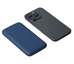 Набор из внешнего акуумулятора и универсального кабеля с подсветкой лого «Reserve LED», 10000mAh, темно-синий