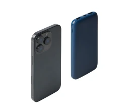 Набор из внешнего акуумулятора и универсального кабеля с подсветкой лого «Reserve LED», 10000mAh, темно-синий