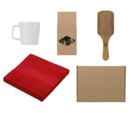 Подарочный набор для ванны с полотенцем, расческой и кружкой
