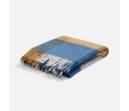 Плед Fleco, синий с коричневым